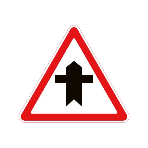 Дорожній знак 1.22 Перехрещення з другорядною дорогою