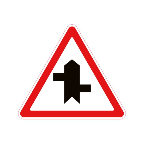 Дорожній знак 1.23.2 Прилягання другорядної дороги
