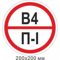 Пожежний Знак табличка, знак категорії приміщення - В4