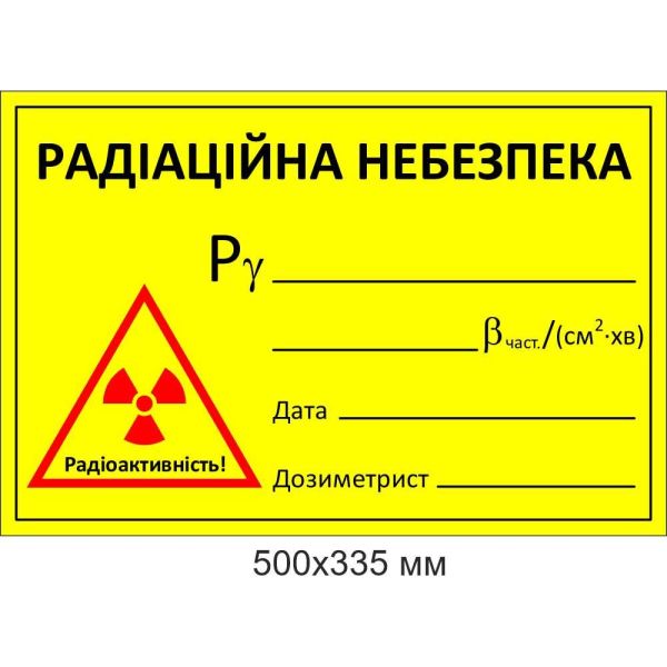 Табличка радіаційна небезпека
