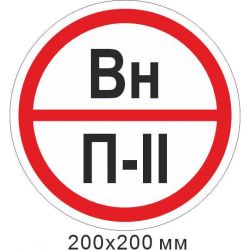 Протипожежний знак пластикова табличка. Знак категорії приміщення - Вн