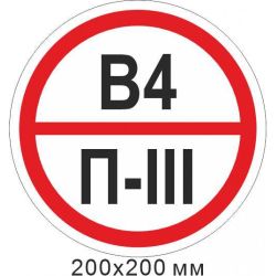 Пожежний Знак табличка категорії приміщення - В4