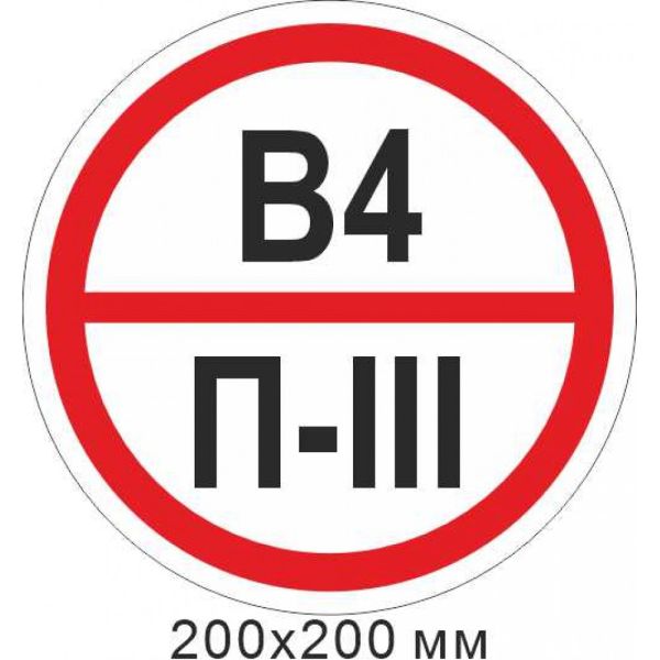 Пожежний Знак табличка категорії приміщення - В4