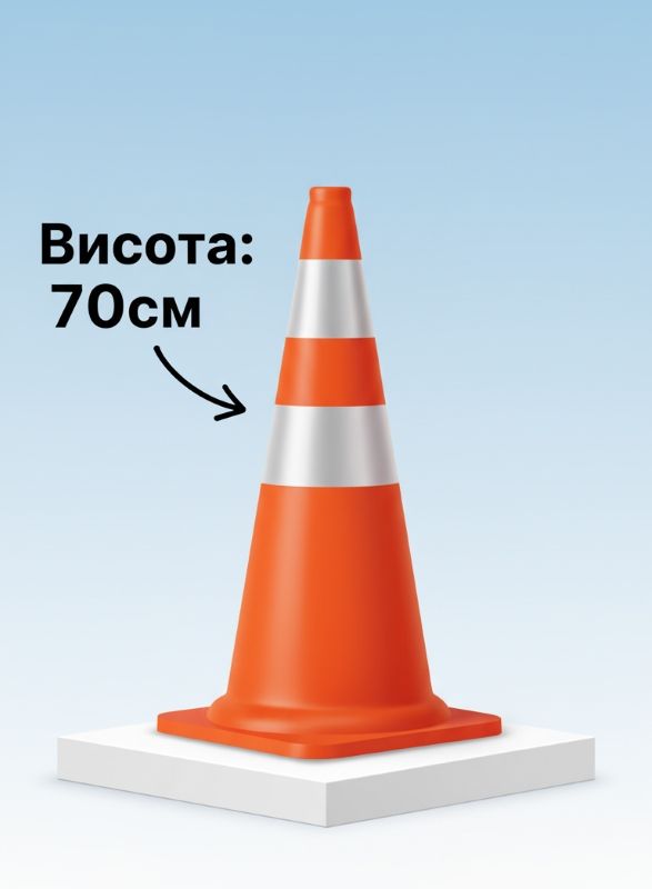 Гнучкий дорожній конус висота 700 мм