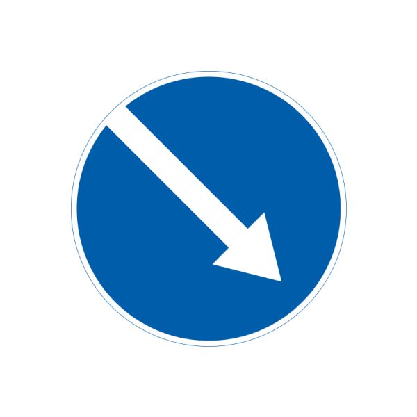 Дорожный знак 4.7 "Объезд препятствия с правой стороны" – металл или композит, ДСТУ 4100