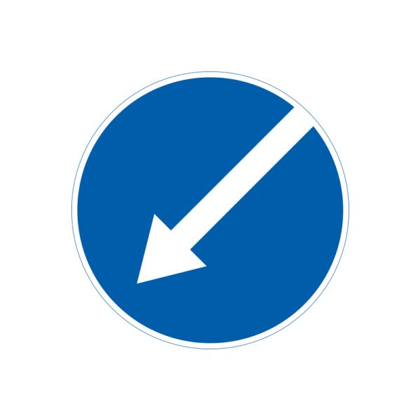 Дорожный знак 4.8 "Объезд препятствия с левой стороны" – металл или композит, ДСТУ 4100