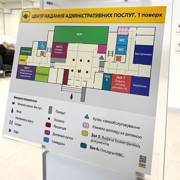 Мнемосхема тактильна (повнокольорова) шрифтом Брайля