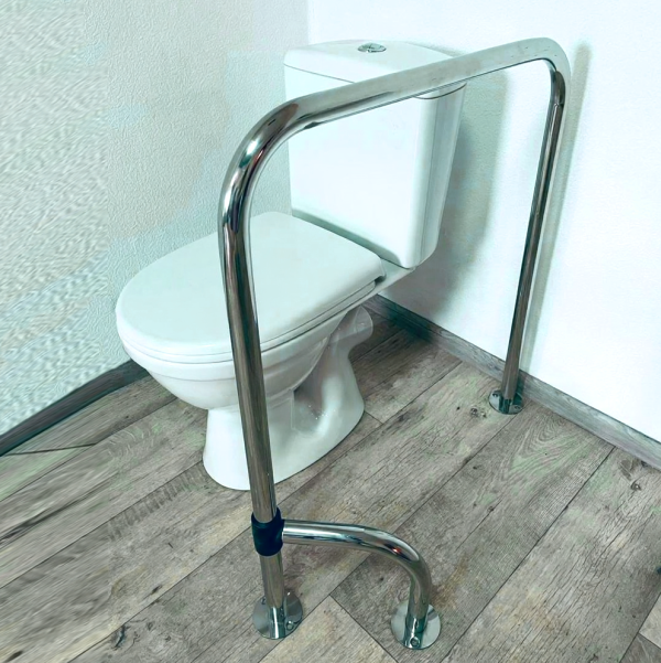 Поручень в туалет п-образный с поворотной ножкой 360° для людей с инвалидностью 32мм – 800х700мм