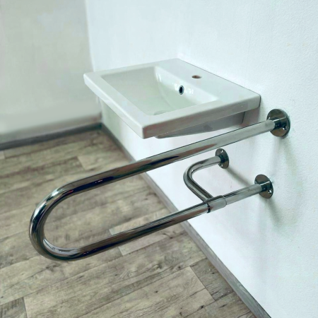 Поручень пристінний з поворотною ніжкою для людей з інвалідністю 32м - 700м