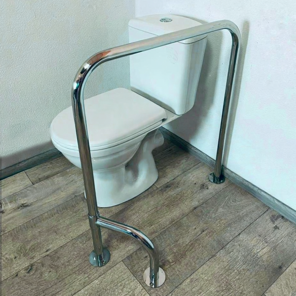 Поручень в туалет п-образный с поворотной ножкой 360° для людей с инвалидностью 32мм – 800х700мм