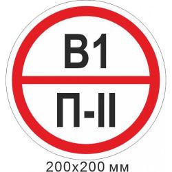 Протипожежний знак наліпка. Знак категорії приміщення - В