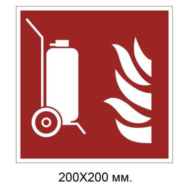 Знак протипожежний Пересувний вогнегасник 200х200 мм
