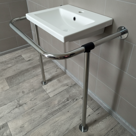 Поручень для мийки "стіна-підлога" 530х710х800 мм