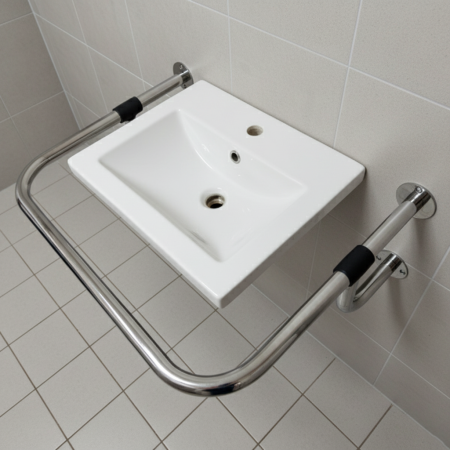 Поручень для мийки "стіна-стіна" 530х710 мм – нержавійка