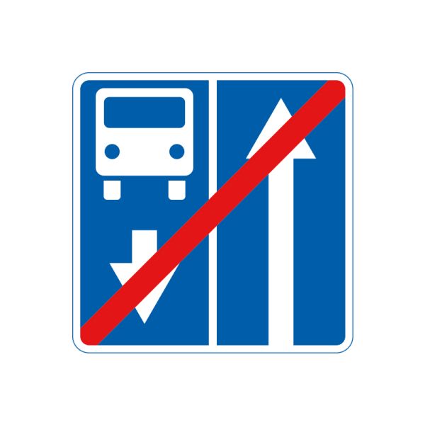 5.9 Конец дороги с полосой для движения маршрутных транспортных средств