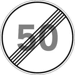 Дорожній знак 3.30. Кінець обмеження максимальної швидкості