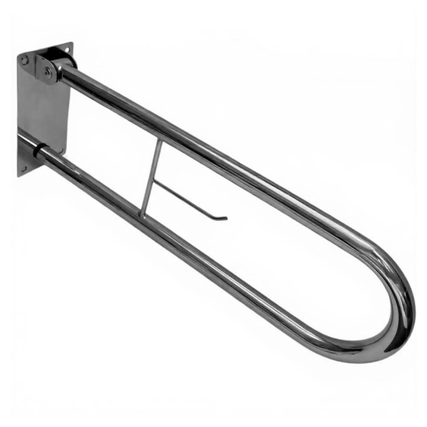 Откидывающийся поручень для унитаза 700 мм из нержавеющей стали Ø32 – для людей с инвалидностью