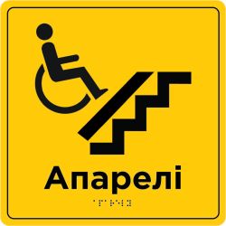 Інформаційна табличка зі шрифтом Брайля “Апарелі”