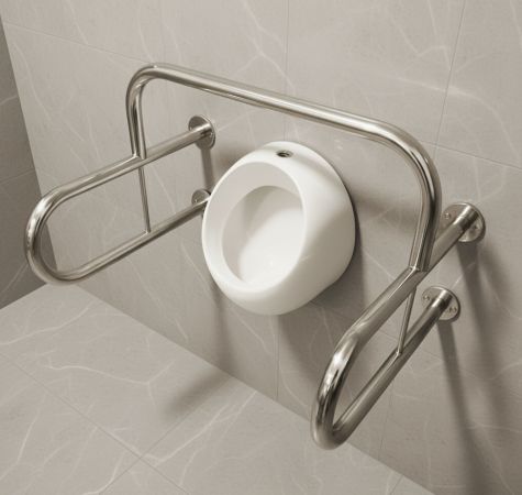 Поручень для пісуара посилений 32 мм – 400×500×600 мм нержавіюча сталь