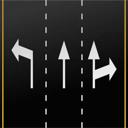 Трафарет дорожній – комплект стрілок напрямку руху для розмітки