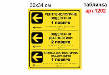 Навігаційний покажчик з шрифтом Брайля №1202