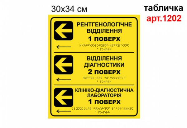 Навігаційний покажчик з шрифтом Брайля №1202