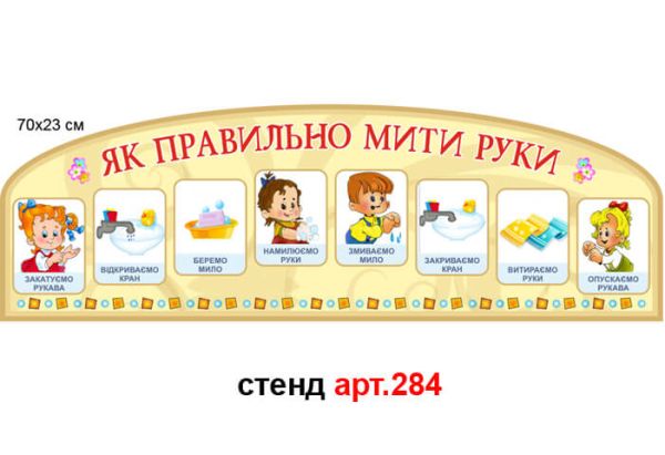 "Як правильно мити руки" стенд №284