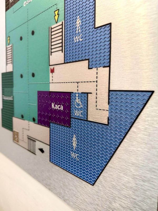 Мнемосхема тактильна на композиті алюміній браш