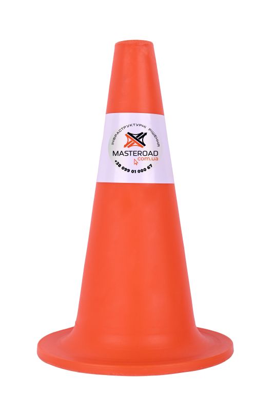 Конус пластиковый Н-35 см. 1 белая полоска.