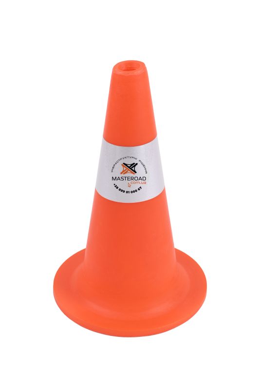 Конус пластиковый Н-35 см со светоотражающей полоской КД02