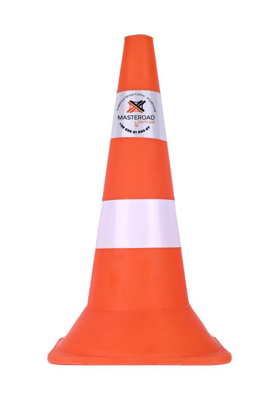 Конус дорожный пластиковый Н-60см 1 белая/1 светоотражающая полоска КД007-60 MasteRoad