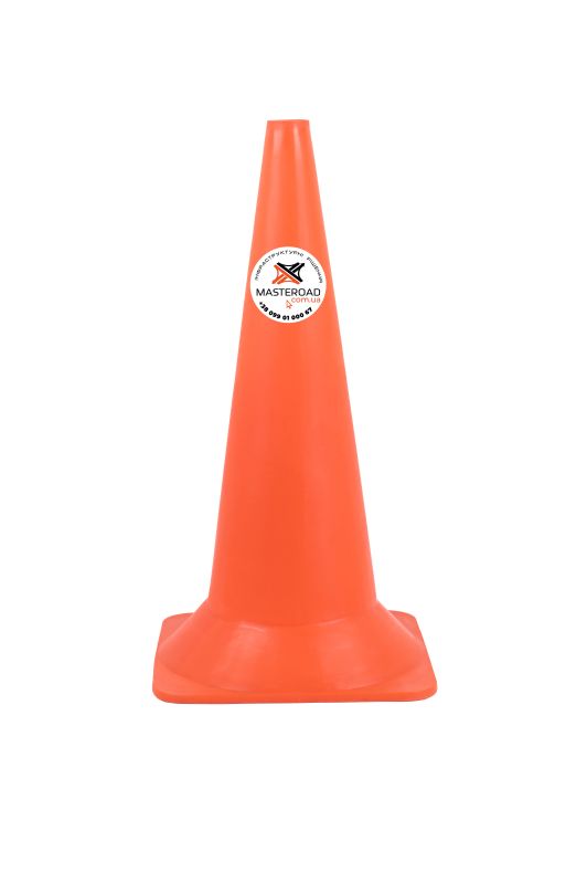 Конус дорожный пластиковый Н-60 см без полосок – для безопасности на дорогах и строительных площадках.
