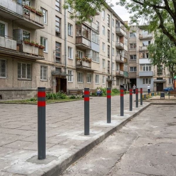 Купити «Металевий стовпчик для огородження «Рондо» Ø60 ↕1000 мм (бетонування)» онлайн